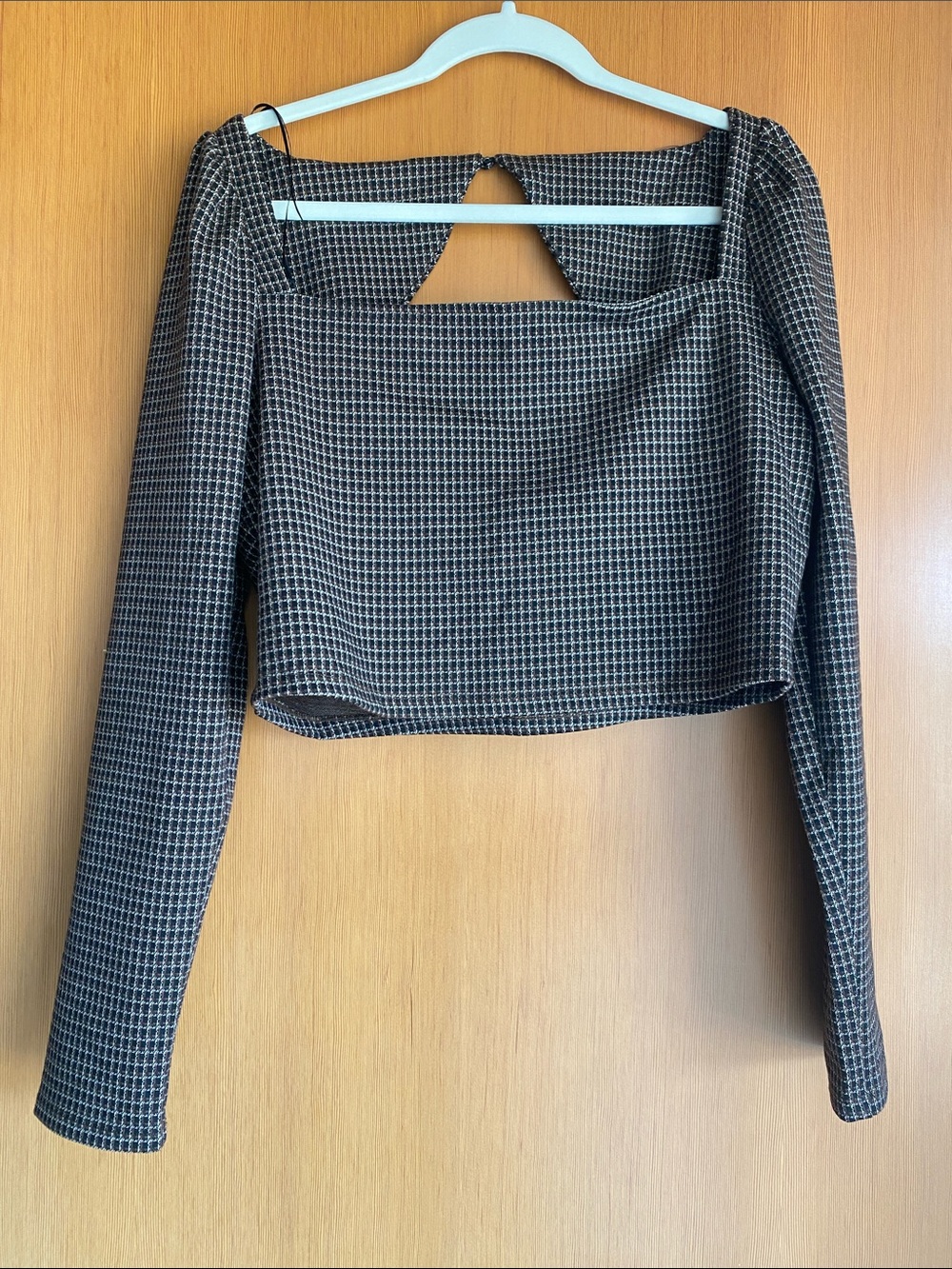 House of Harlow 1960-cropped brown plaid set